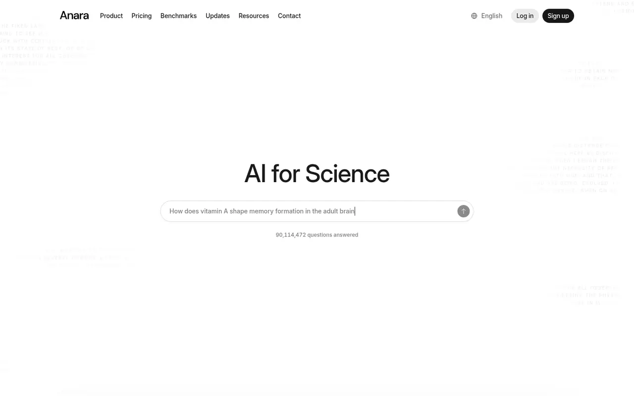 Page d'accueil du site Anara