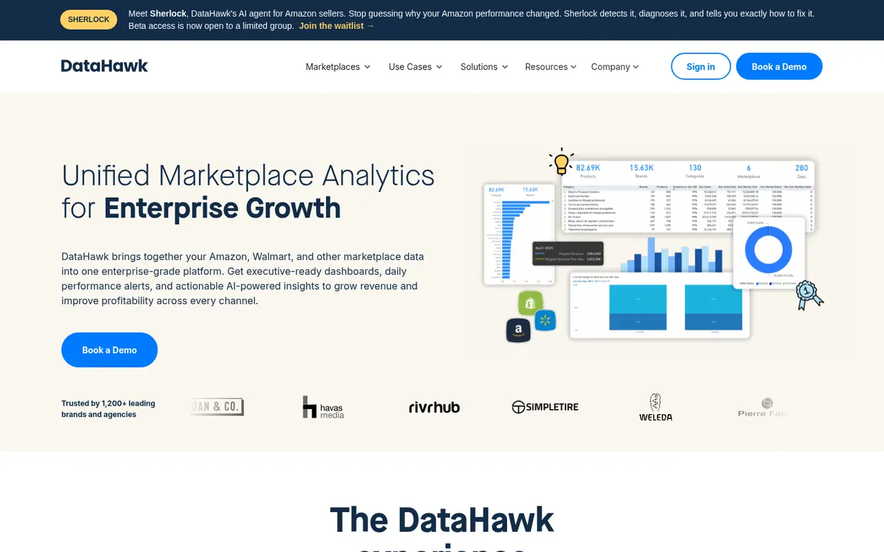 Page d'accueil du site DataHawk