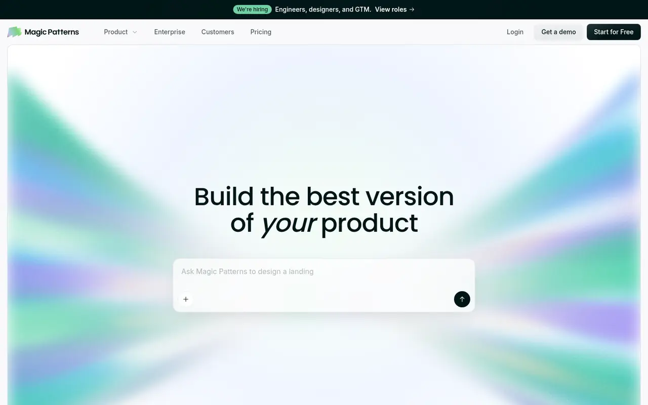 Page d'accueil du site Magic Patterns