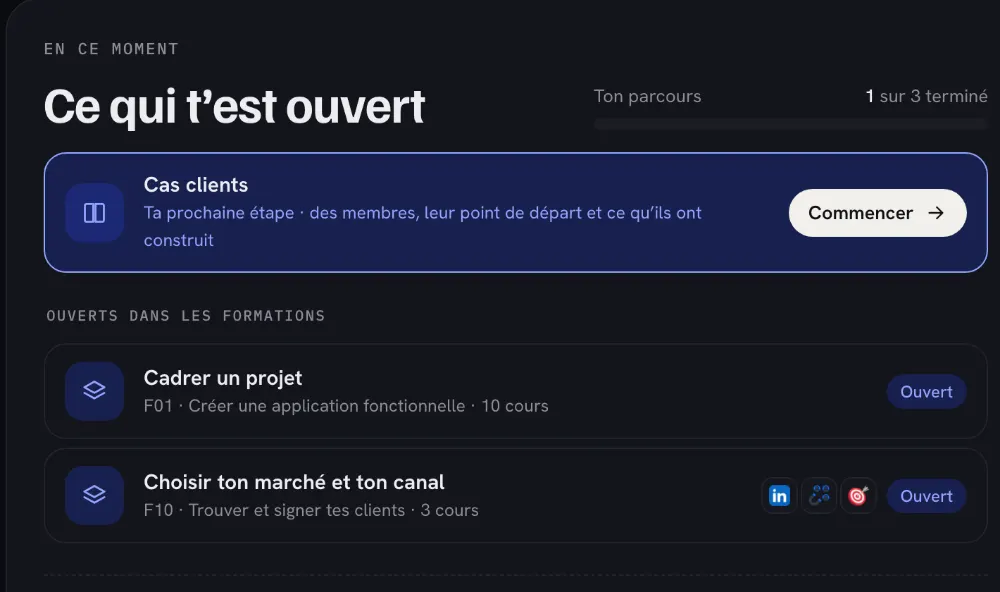 Capture des cours gratuits du SAS.