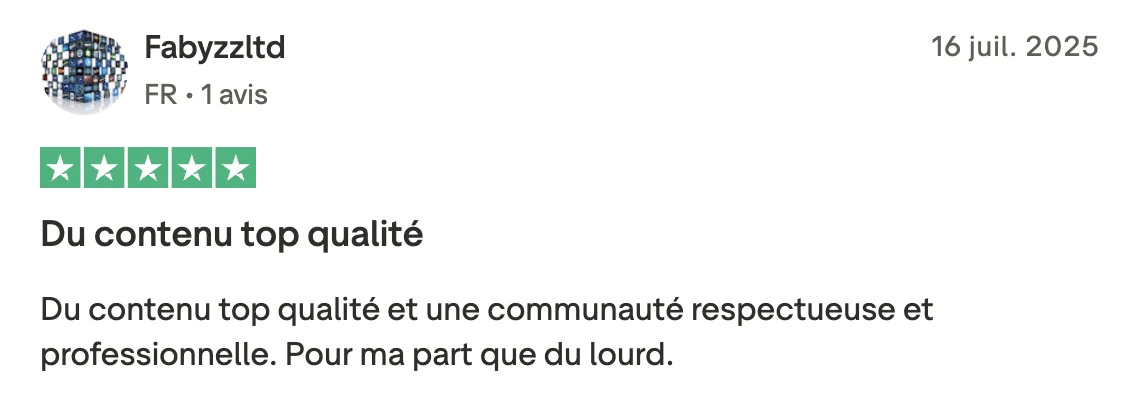 Avis Trustpilot de Fabyzzltd sur la qualité des échanges au LABO IA