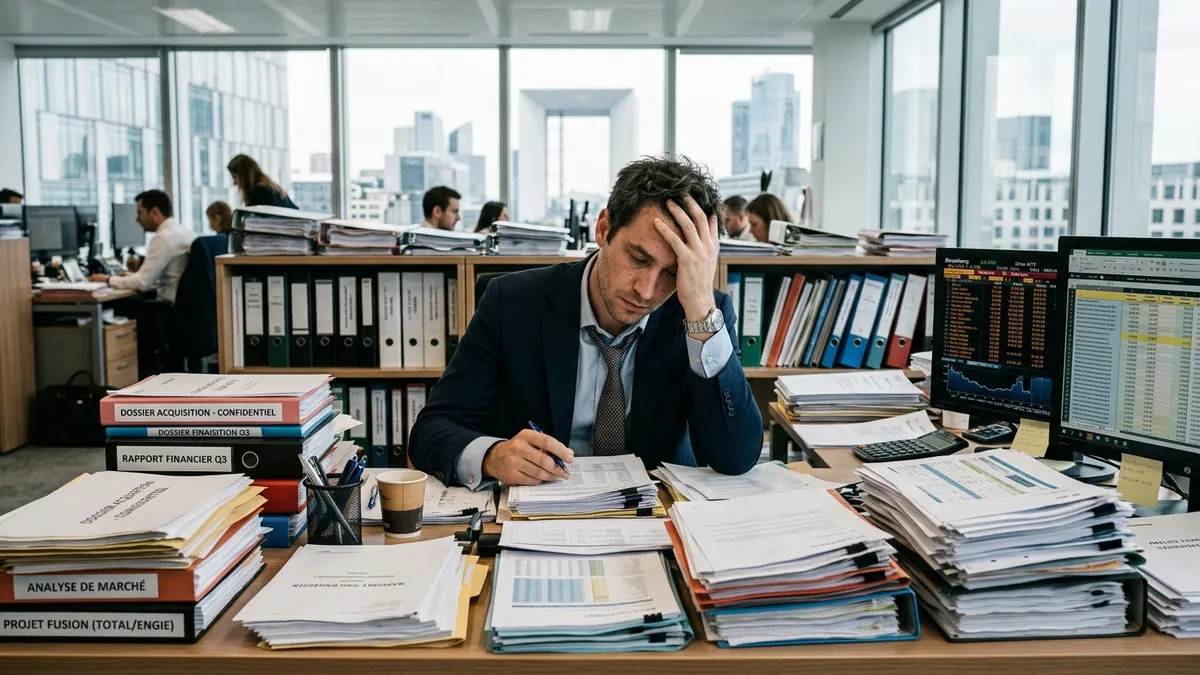 Banquier d'affaires : due diligence manuelle et longue